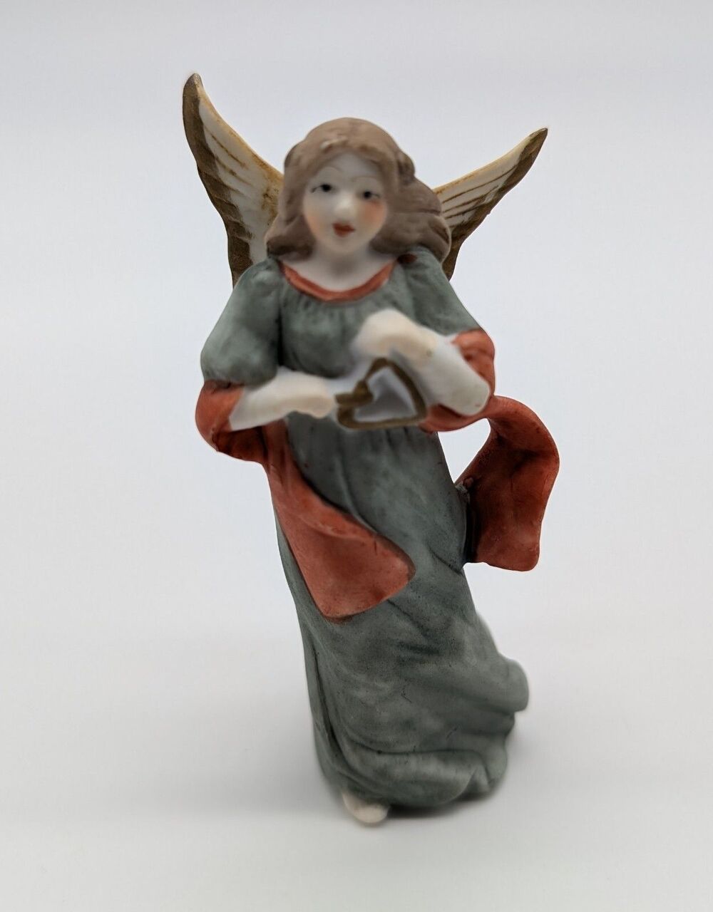VTG Russ Berrie Christmas Ceramic Choir Angel Figurine Blue Dress Replacement
